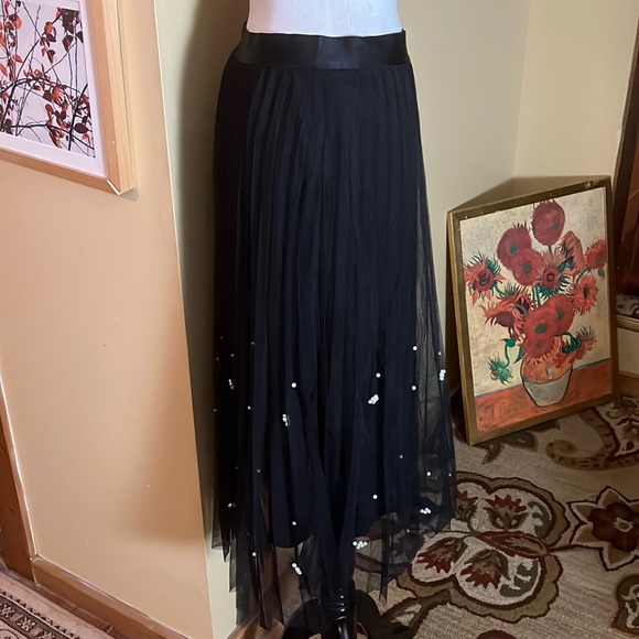ANTHROPOLOGIE Size Medium EvaFranks Maxi Tulle Pearls Party Ballerina $148 NEW - Picture 6 of 16